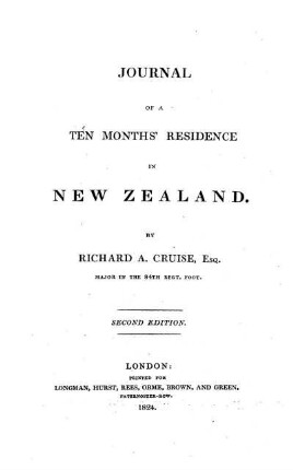 Journal of a ten month's residence in New Zealand