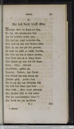 II. Ain loch durch brieff reden