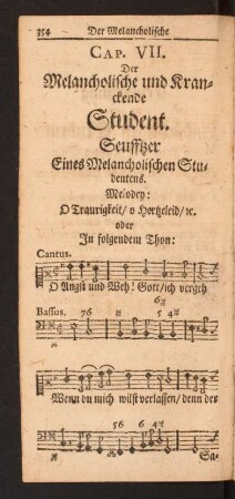 Cap. VII. Der Melancholische und Kranckende Student.