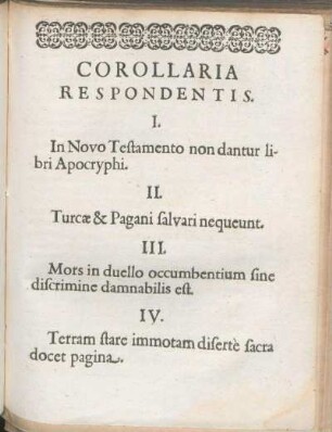 Corollaria Respondentis.