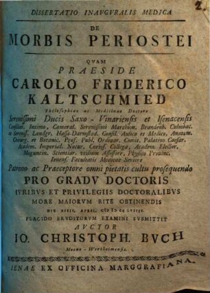 Diss. inaug. med. de morbis periostei