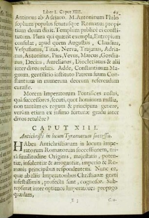 Caput XIII. Antichristi in locum Tyrannorum successio.