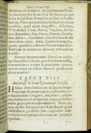 Caput XIII. Antichristi in locum Tyrannorum successio.