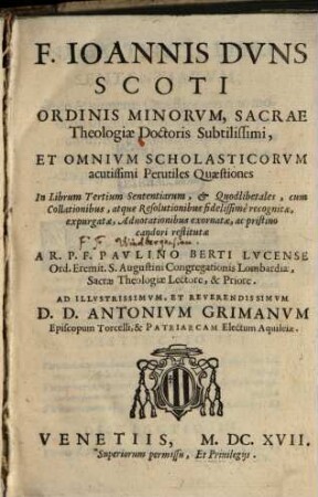 Perutiles quaestiones in IV libros Sententiarum, 3