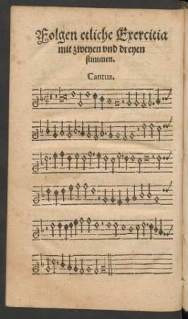 Folgen etliche Exercitia mit zweyen und dreyen stimmen.