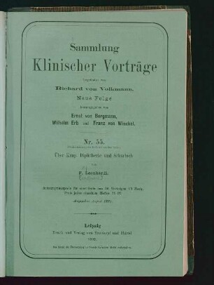 Über Krup, Diphtherie und Scharlach