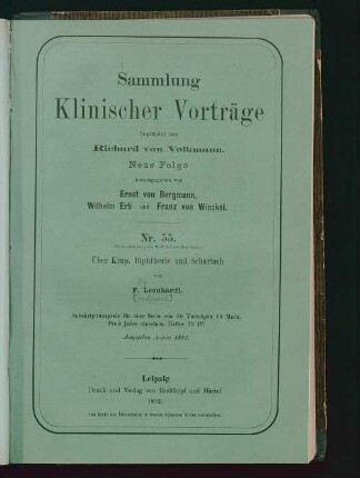Über Krup, Diphtherie und Scharlach