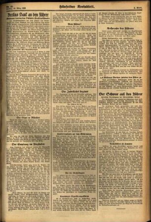 Zweite Ausgabe vom Freitag, den 18. März 1938.