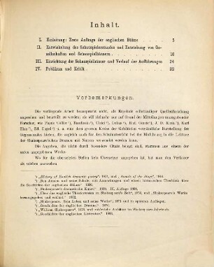 Englische Bühnenverhältnisse im sechzehnten und siebzehnten Jahrhundert