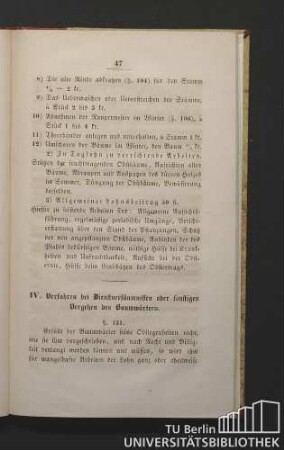 IV. Verfahren bei Dienstversäumnissen oder sonstigen Vergehen des Baumwärters.
