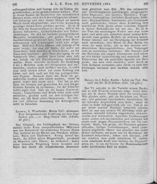 Zehner, H. G.: Leben aus Tod. Hanau: Edler 1830