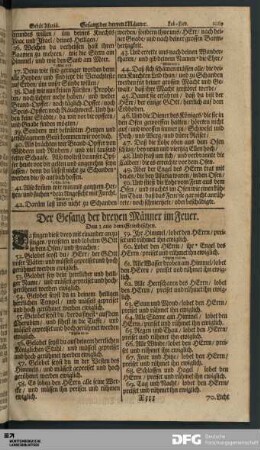 Der Gesang der dreyen Männer im Feuer.