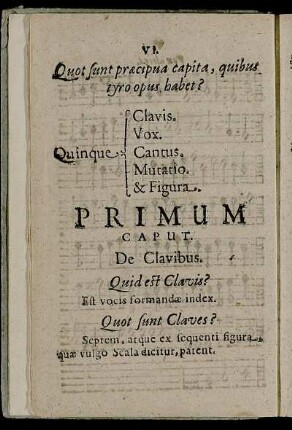 Primum Caput. De Clavibus. = Das erste Capitel von den Clavibus.