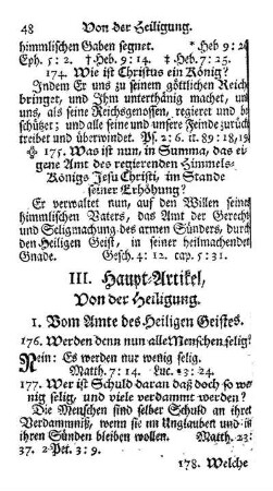 III. Haupt-Artikel, Von der Heiligung.