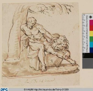 Milon von Croton, von einem Löwen gebissen