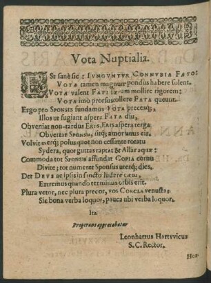 Vota Nuptialia.