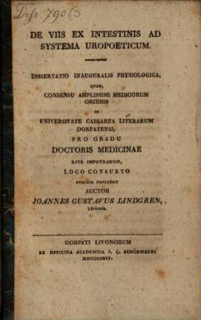 De viis ex intestinis ad systema uropoeticum