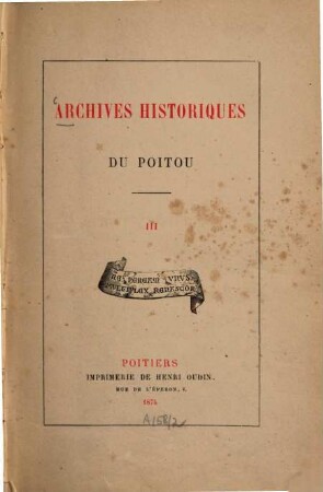 Cartulaire de l'abbaye de Saint-Cyprien de Poitiers : [Zwischentit.]