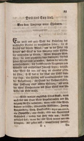 Drittes Capitel. Von dem Umgang unter Eheleuten.