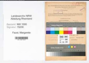 Entnazifizierung Margarete Faust, geb. 18.04.1910 (Handelsvertreterin)