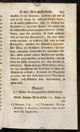 425-476, Einwurf. 2. ) Wider die evangelischen Geschichten.