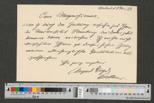 Briefkarte an Werner von Melle