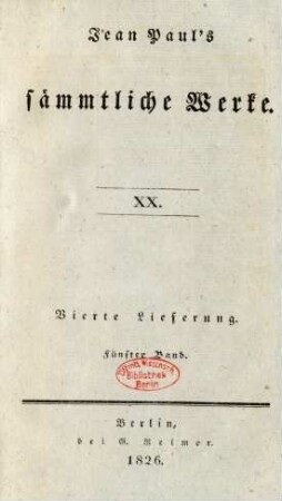 Bd. 20 = Lfg. 4, Bd. 5: Der Jubelsenior : Ein Appendix