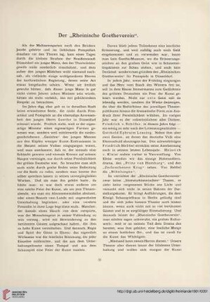 Der "Rheinische Goetheverein"