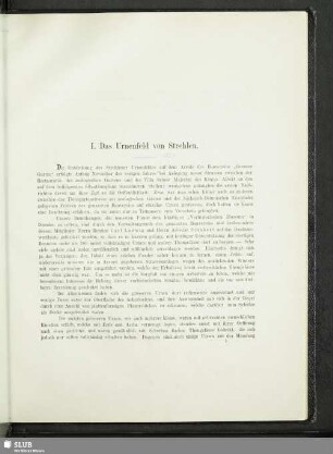 I. Das Urnenfeld von Strehlen