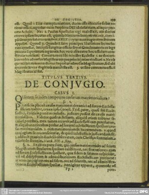 Titulus Tertius. De Coniugio