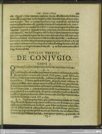 Titulus Tertius. De Coniugio