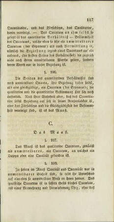 C. Das Maaß.