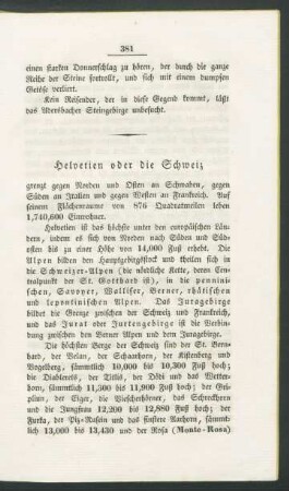 Helvetien oder die Schweiz.