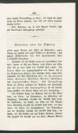 Helvetien oder die Schweiz.