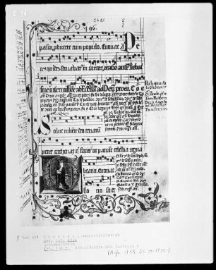 Antiphonale aus Sankt Ulrich in Augsburg — Initiale G (loria), darin weibliche Heilige, Folio 196recto
