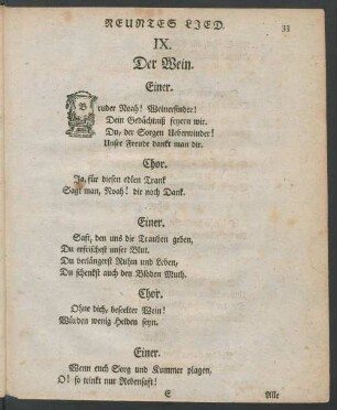 Neuntes Lied. IX. Der Wein