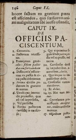 Caput IX. De Officiis Paciscentium.