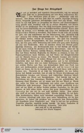 29: Zur Frage der Kriegslyrik