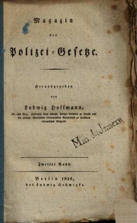 Magazin der Polizei-Gesetze. 2. 1826
