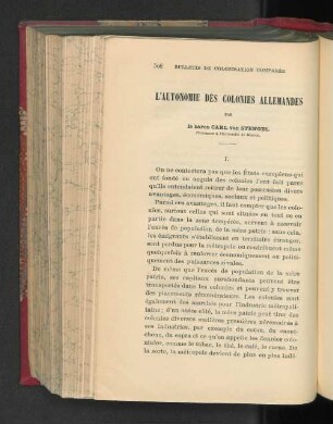L'Autonomie Des Colonies Allemandes