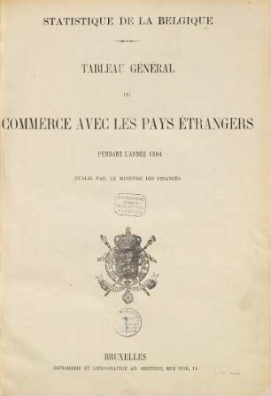 Tableau général du commerce avec les pays étrangers : pendant l'année .... 1894