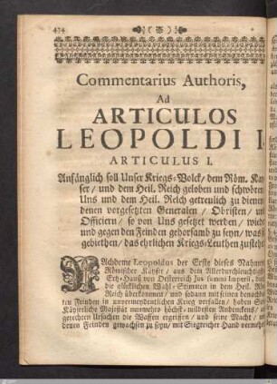 Commentarius in Articulos Leopoldi.