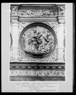 Alabasteraltar von Jean Mone mit Darstellungen der sieben Sakramente — Kommunion