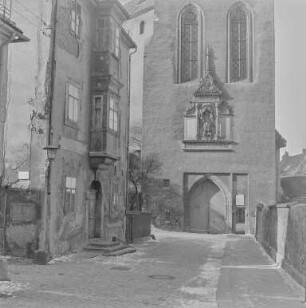 Bautzen Winterbilder : Bautzen. Matthiasturm, Schloßstraße. Winteraufnahme