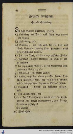 Zehnter Abschnitt. Gericht Ortenberg.