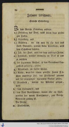 Zehnter Abschnitt. Gericht Ortenberg.