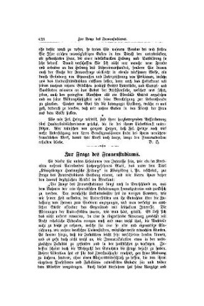 Zur Frage des Frauenstudiums
