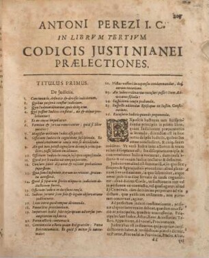 ... In Librvm Tertivm Codicis Justinianei Praelectiones.