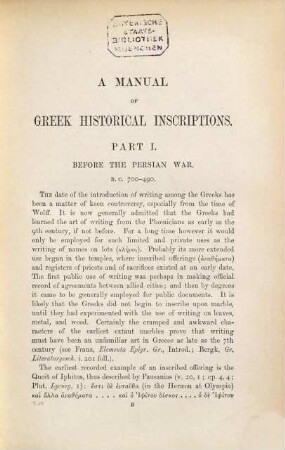 A manual of Greek historical inscriptions