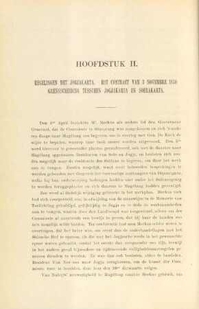 Hoofdstuk II. Regelingen met Jogjakarta. Het contract van 3 November 1830. Grensscheiding tusschen Jogjakarta en Soerakarta